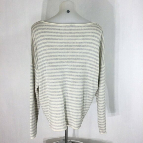 Eileen Fisher Striped Organic Cotton Linen Bateau Neck Sweater NWT - Picture 11 of 12
